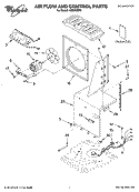 AIR FLOW AND CONTROL PARTS Diagram and Parts List for AD50USR0  Whirlpool Dehumidifier