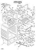 LINER Diagram and Parts List for 5VET1DTKLQ00  Whirlpool Refrigerator