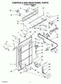 CONTROLS AND REAR PANEL PARTS Diagram and Parts List for WTW5505VQ0  Whirlpool Washer