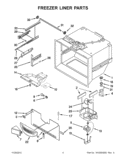 FREEZER LINER PARTS Diagram and Parts List for KBFS25EWMS10  KitchenAid Refrigerator