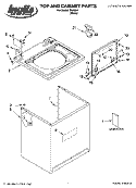 TOP AND CABINET PARTS Diagram and Parts List for IP44004  Inglis Washer