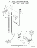 FILL, DRAIN AND OVERFILL PARTS Diagram and Parts List for DU1301XTVQ5  Whirlpool Dishwasher