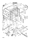 TUB, LIT/OPTIONAL Diagram and Parts List for WU4400V3  Roper Dishwasher