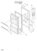 DOOR Diagram and Parts List for EV150FXJW00  Whirlpool Freezer