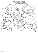 BULKHEAD Diagram and Parts List for LGR4634DQ0  Whirlpool Dryer