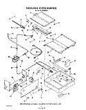 BROILER AND OVEN BURNER Diagram and Parts List for F8858^0  Whirlpool Range