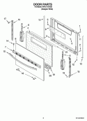 DOOR PARTS, OPTIONAL PARTS (NOT INCLUDED) Diagram and Parts List for WFG111SVQ0  Whirlpool Range