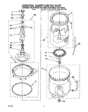 AGITATOR, BASKET AND TUB Diagram and Parts List for RAL5144BQ0  Whirlpool Washer