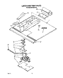 LATCH AND VENT Diagram and Parts List for RB160PXYQ0  Whirlpool Wall Oven