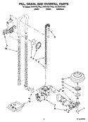 FILL, DRAIN, AND OVERFILL PARTS Diagram and Parts List for KUDK03CTWH3  KitchenAid Dishwasher