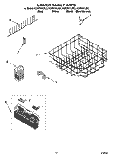 LOWER RACK PARTS Diagram and Parts List for KUDP01ILBS3  KitchenAid Dishwasher