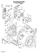 BULKHEAD PARTS Diagram and Parts List for 1CWGD5790SQ0  Whirlpool Dryer