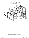 UPPER OVEN DOOR Diagram and Parts List for BES750WB0  Roper Range
