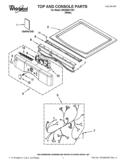 TOP AND CONSOLE PARTS Diagram and Parts List for WGD9051YW1  Whirlpool Dryer