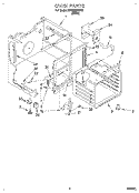 OVEN Diagram and Parts List for RF356BXDW0  Whirlpool Range
