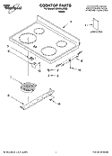 COOKTOP PARTS Diagram and Parts List for GR438LXRQ2  Whirlpool Range
