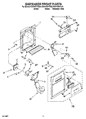 DISPENSER FRONT PARTS Diagram and Parts List for ED2HHEXTL00  Whirlpool Refrigerator