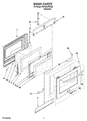 DOOR PARTS Diagram and Parts List for KDRS807SSS02  KitchenAid Range