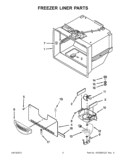 FREEZER LINER PARTS Diagram and Parts List for KFIV29PCMS00  KitchenAid Refrigerator