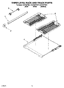 THIRD LEVEL RACK AND TRACK PARTS Diagram and Parts List for KUDS02FRWH1  KitchenAid Dishwasher