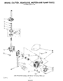 BRAKE, CLUTCH, GEARCASE, MOTOR AND PUMP Diagram and Parts List for LA5800XSW1  Whirlpool Washer