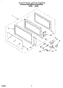 DOOR AND LATCH Diagram and Parts List for KCMG125DWH0  KitchenAid Microwave