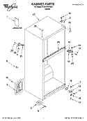 CABINET PARTS Diagram and Parts List for ET8AHKXRQ01  Whirlpool Refrigerator