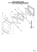 OVEN DOOR Diagram and Parts List for GBD277PDS8  Whirlpool Wall Oven