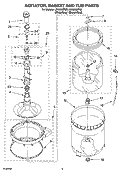 AGITATOR, BASKET AND TUB PARTS Diagram and Parts List for LSN3000PW0  Whirlpool Washer