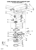 CASE, GEARING AND PLANETARY UNIT Diagram and Parts List for 5KSM45EWH4  KitchenAid Mixer