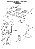 INTERIOR AND VENTILATION PARTS Diagram and Parts List for MH3184XPY4  Whirlpool Microwave