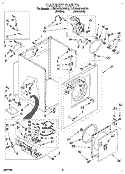 CABINET Diagram and Parts List for LGN3624BW0  Whirlpool Dryer
