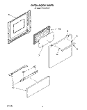 OVEN DOOR Diagram and Parts List for RF0100XRW3  Whirlpool Range