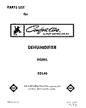 SECTION Diagram and Parts List for D25A0  Whirlpool Dehumidifier