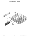 LOWER RACK PARTS Diagram and Parts List for KUDE60FXWH5  KitchenAid Dishwasher