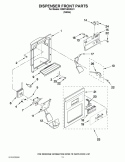 DISPENSER FRONT PARTS Diagram and Parts List for ED5FVAXWL01  Whirlpool Refrigerator