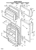 DOOR PARTS Diagram and Parts List for ET6WSMYKT02  Whirlpool Refrigerator