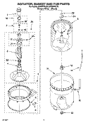 AGITATOR, BASKET AND TUB PARTS Diagram and Parts List for KAWS750LQ0  KitchenAid Washer