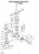 PUMP AND SPRAY ARM PARTS Diagram and Parts List for DU811SWLU0  Whirlpool Dishwasher