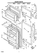 DOOR PARTS Diagram and Parts List for RT14DKXKQ04  Roper Refrigerator