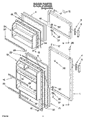 DOOR PARTS Diagram and Parts List for ST14CKXKQ03  Whirlpool Refrigerator