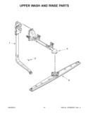 UPPER WASH AND RINSE PARTS Diagram and Parts List for WDF310PAAT3  Whirlpool Dishwasher