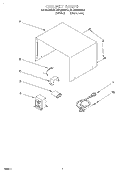 CABINET Diagram and Parts List for KCMS125EWH0  KitchenAid Microwave