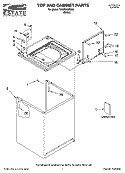 TOP AND CABINET PARTS Diagram and Parts List for TAWB300RW0  Estate Washer