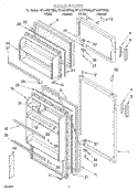 DOOR Diagram and Parts List for ET14CKYFN02  Whirlpool Refrigerator
