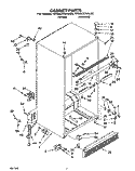 CABINET Diagram and Parts List for RT20CKXAW00  Roper Refrigerator