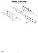 CONTROL PANEL PARTS Diagram and Parts List for GBS307PRB00  Whirlpool Wall Oven