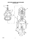 AGITATOR, BASKET AND TUB Diagram and Parts List for RAM4131AW0  Whirlpool Washer
