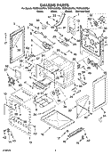 CHASSIS PARTS Diagram and Parts List for YKERA205PB4  KitchenAid Range
