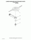 LOWER WASHARM AND STRAINER PARTS Diagram and Parts List for IUD9500WX4  Whirlpool Dishwasher